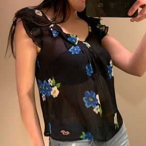 SHEER FLORAL BLOUSE